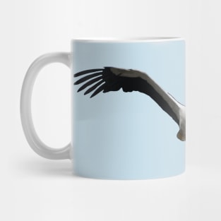 White Stork (Ciconia ciconia) Bird In Flight Vector Mug